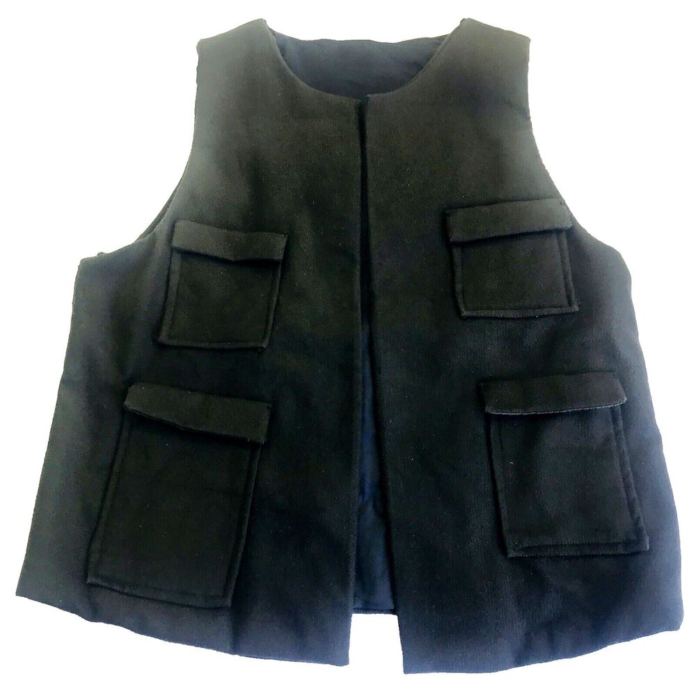 Hunting Shooting Vest Handmade Sleeveless Lined Black Unisex 36" - 42" Chest